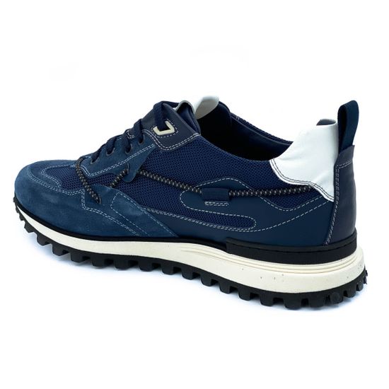 Кроссовки Giampieronicola синие комбинация кожи и нубука - фото 3, 