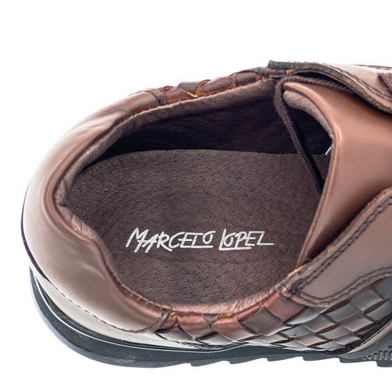 Кроссовки Marcelo Lopez коричневые кожаные демисезонные - фото 7, 