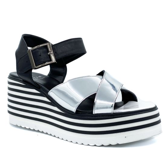 Босоножки Cover черно-серебряные - фото 2, 