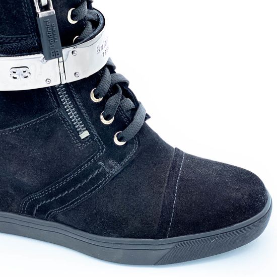 Ботинки Baldinini черные замшевые МЕХ - фото 6, 