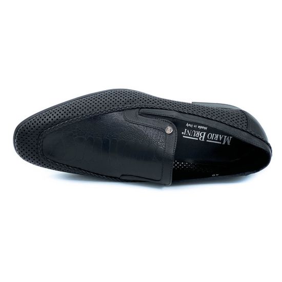 Туфли Mario Bruni черные кожаные со сквозной перфорацией - фото 5, 