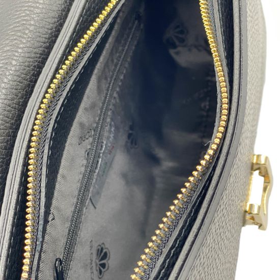 Клатч Di Gregorio черный кожаный - фото 5, 