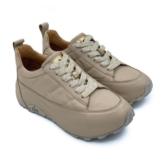 Кроссовки Nila&amp;Nila бежевые кожаные - фото 7, ZN10882 NIL BEIGE