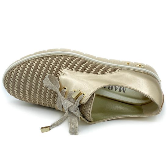 Полуботинки Mara бежево-золотые кожаные - фото 5, 4111SELL MR