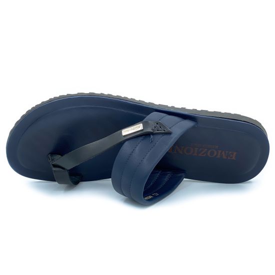 Вьетнамки Emozioni синие кожаные - фото 5, 