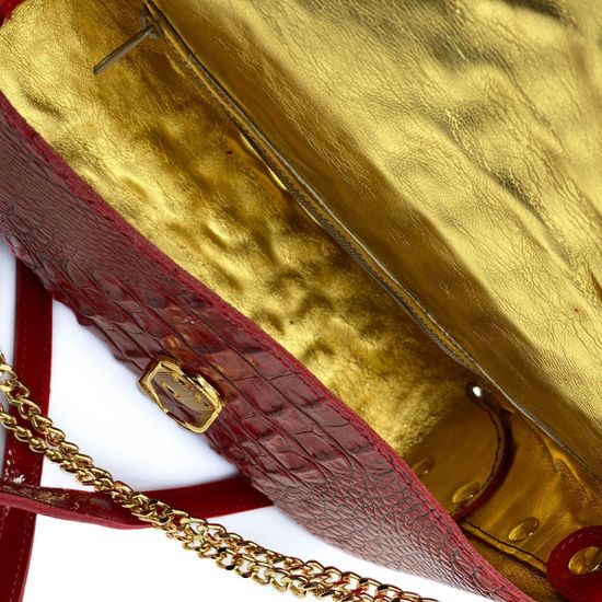 Сумка Marino Orlandi красная крокодил - фото 5, 