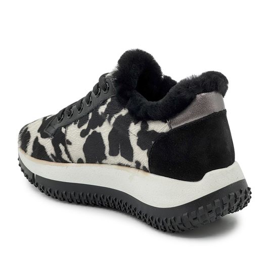 Кроссовки NILA&NILA черные/белые замша/кожа на меху - фото 3, NO9018LM NIL BIANCO/NERO