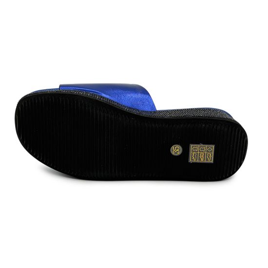 Шлепанцы Francesco V синие кожаные со стразами - фото 4, T117 FV BLU