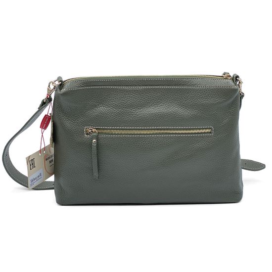 Сумка через плечо Marina Creazioni темно-зеленая кожаная - фото 3, 