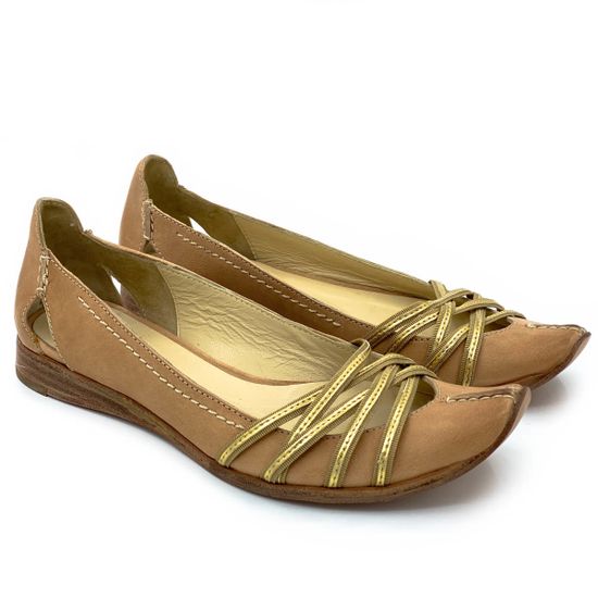 Балетки Fru.it бежевые кожаные - фото 6, 