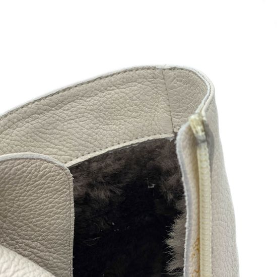 Ботинки Cover светло-бежевые кожаные Мех - фото 6, 21050-2 COV BIANCO