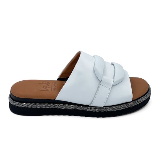 Шлепанцы Lab Milano белые кожаные - фото 1, 