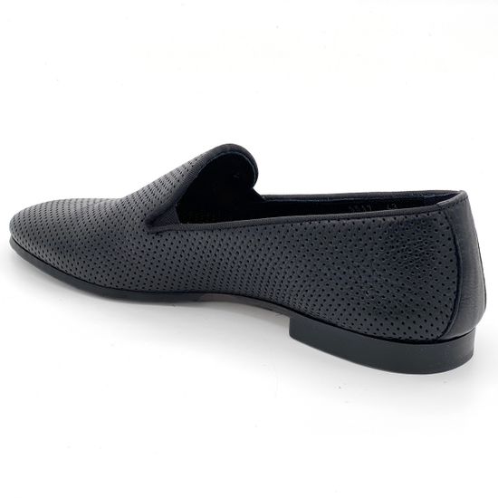 Лоферы Mirko Ciccioli кожаные черные с перфорацией - фото 3, 