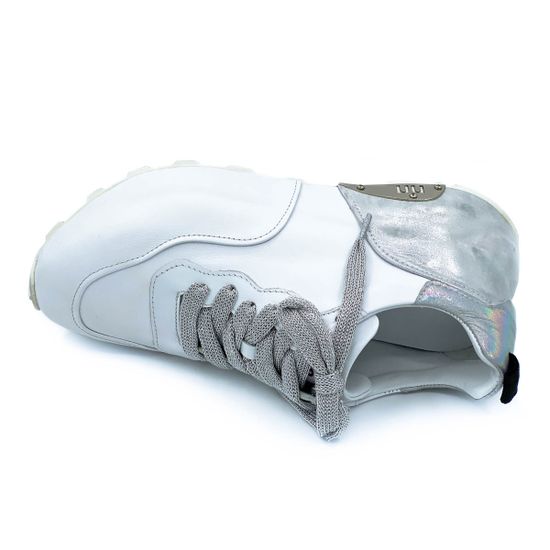 Кроссовки Nila&amp;Nila бело-серебристые кожаные - фото 5, 