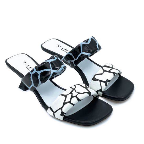 Мюли Tiffi черно-белые из ламинированной кожи - фото 7, J703/50 TI GIRAFFA BIANCO