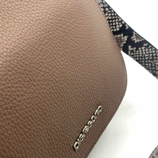 Сумка Di Gregorio коричневая кожаная с ручкой под питон - фото 5, 03237 DG AZALEA