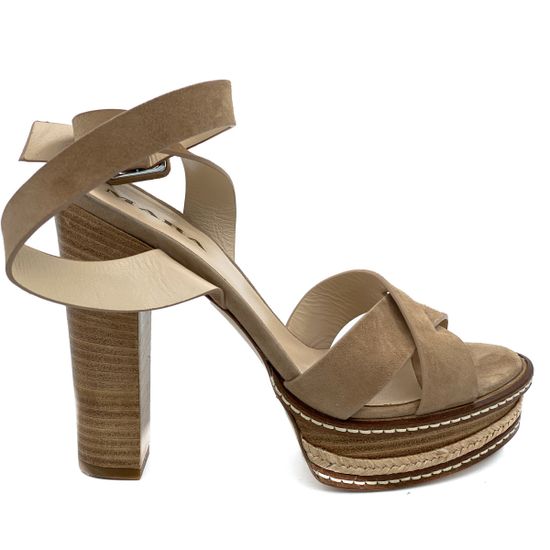 Босоножки Mara бежевые замшевые - фото 1, 