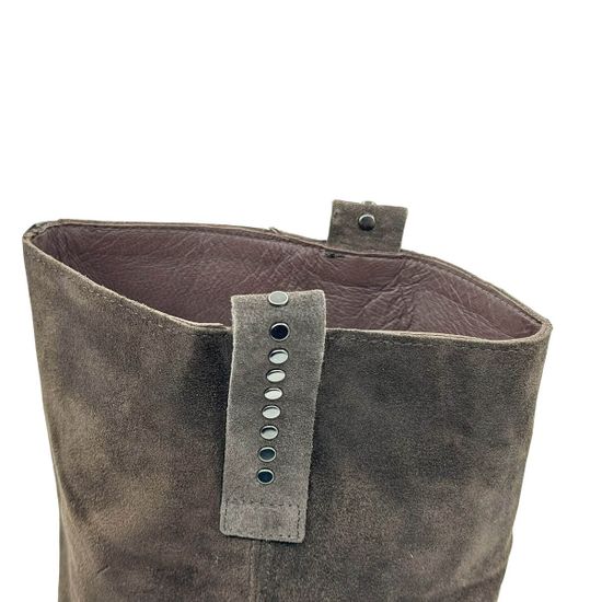 Полусапоги казаки MIMMU коричневые замшевые демисезонные - фото 6, M2726M13 MIM CASTAGNO