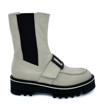 Ботинки Jeannot бежевые кожаные демисезонные - фото 1, HJ545H JN BIANCO