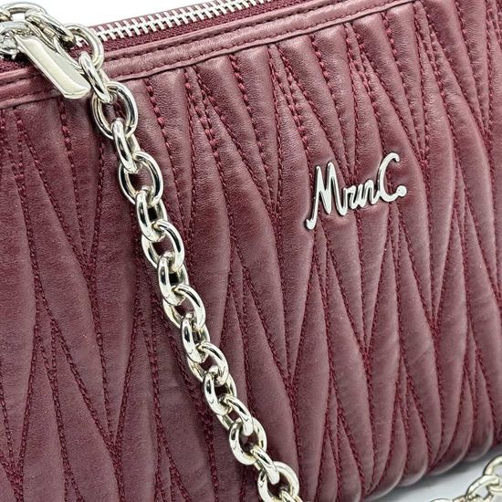 Сумка Marina Creazioni бордовая кожаная стеганая - фото 4, B7166 MC BORDO