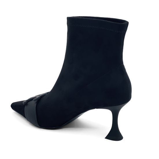 Ботильоны стрейч Tuffoni черные замшевые на байке - фото 3, 