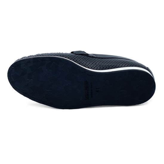 Лоферы Mario Bruni кожаные перфорированные черные - фото 4, 