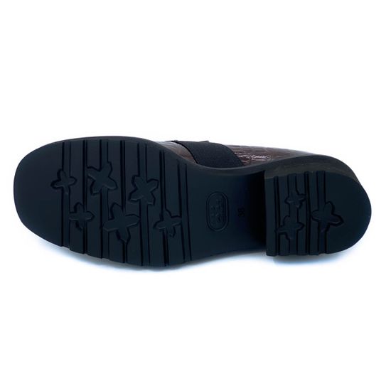 Лоферы Donna Soft коричневые из лакированной кожи тиснение под крокодила - фото 4, DS1571 DS MOKA