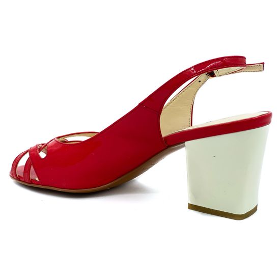 Босоножки Cover красные из лакированной кожи - фото 3, 