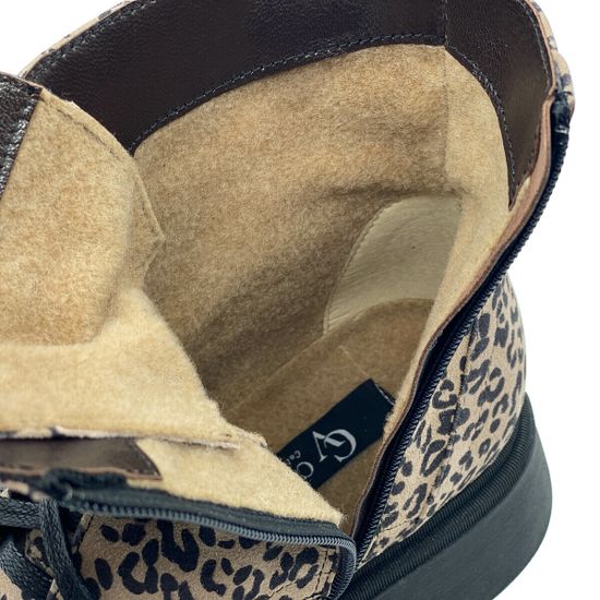 Ботинки CVCover бежевые принт &quot;леопард&quot; замшевые на байке - фото 7, 83690-1 COV