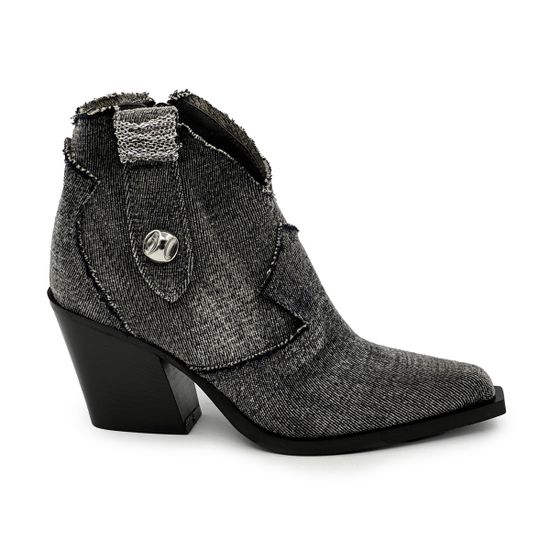 Ботинки казаки FRU.IT серые джинсовые с цепью демисезонные - фото 1, 8575 FR