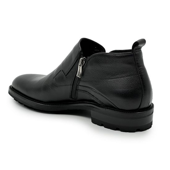 Ботинки Mario Bruni черные кожаные на байке - фото 3, 14881 MB NERO