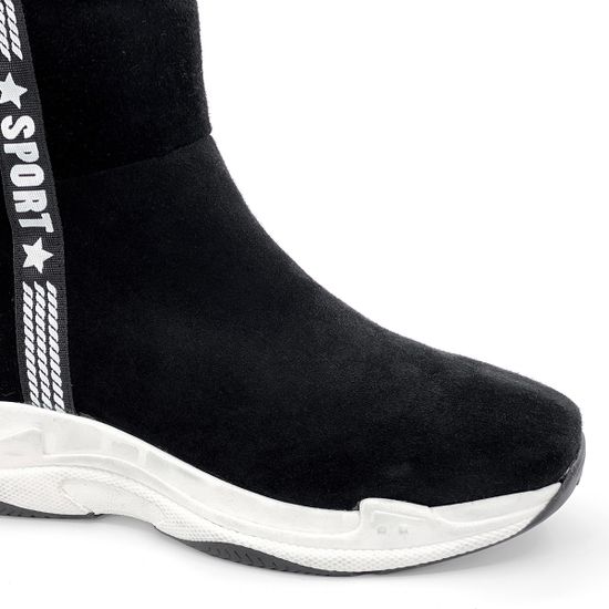 Ботинки Cover черные замшевые МЕХ на спортивном ходу - фото 6, 