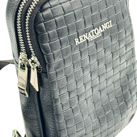 Сумочка кросс-боди Renato Angi черная кожаная плетенная - фото 4, 3454117 RA NERO