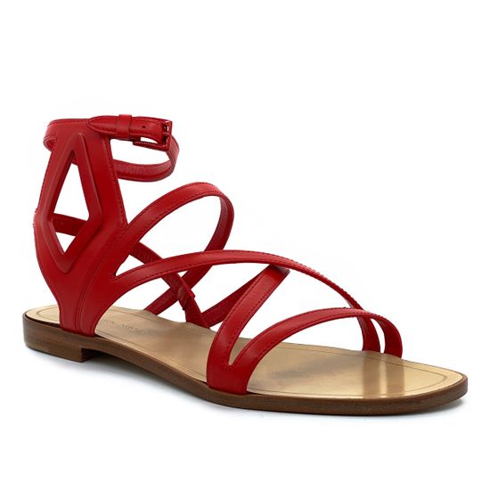 Босоножки Gianmarco Lorenzi красные кожаные - фото 2, P4D8U0047 GML ROSSO