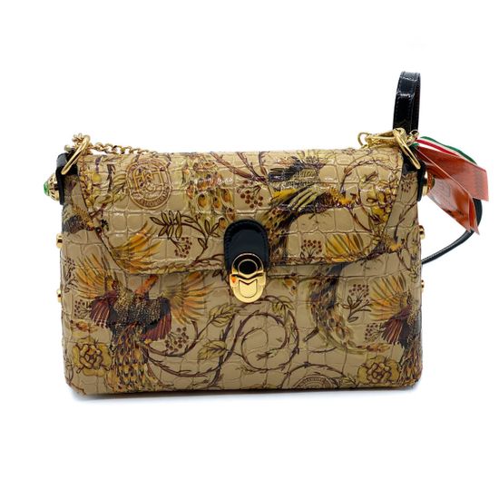 Сумка Marino Orlandi бежевая кожаная multicolor - фото 1, 