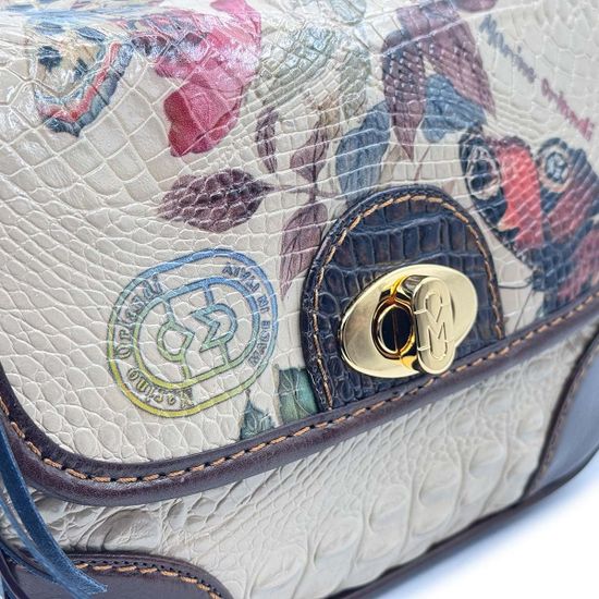 Сумка Marino Orlandi коричневая/черная кожаная - фото 4, 4941 MO BEIGE/MORO