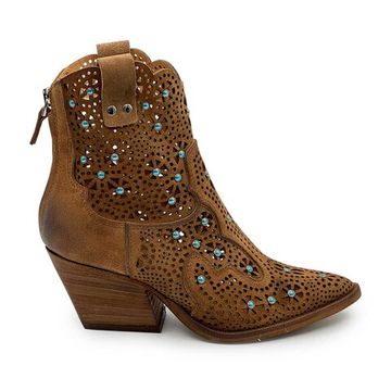 Ботинки казаки летние MIMMU коричневые замшевые - фото 1, M702M50 MIM TABACCO