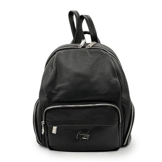 Рюкзак большой Renato Angi черный кожаный - фото 1,