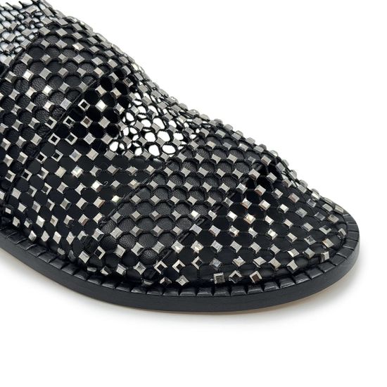 Сандалии FRUIT черные кожаные с сеточкой в стразах - фото 6, 9180 FR NERO