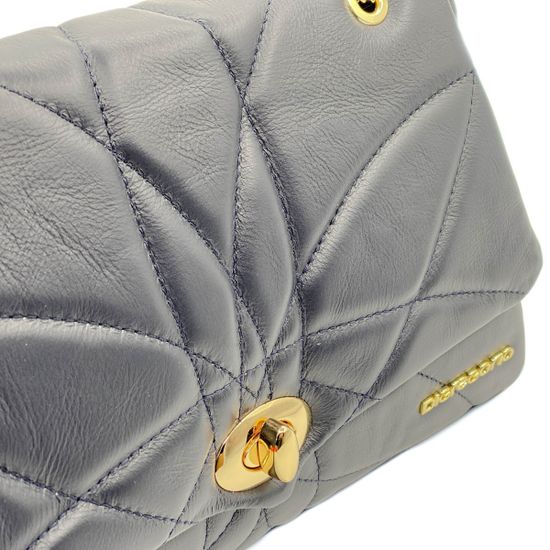 Сумка Di Gregorio синяя кожаная - фото 4, 