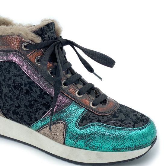 Сникерсы Marzetti мультиколор МЕХ комбинация замши и кожи - фото 5, 