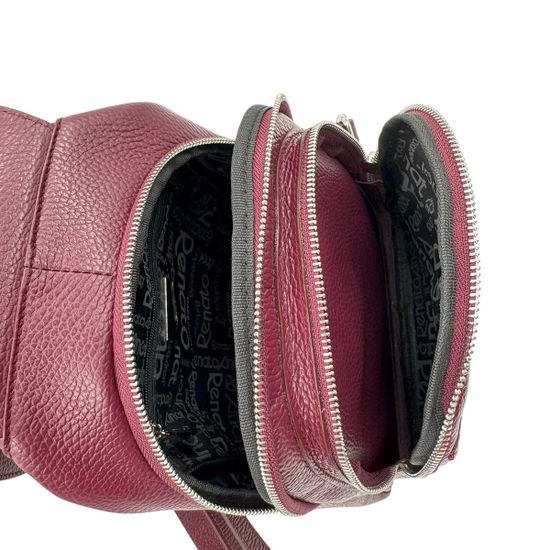 Сумка-рюкзак Renato Angi бордовая кожаная - фото 7, 3360401 RA BORDO