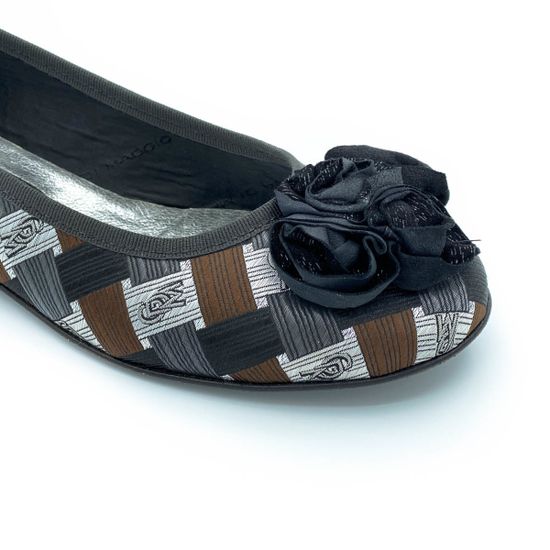 Балетки Gerardino di Maggio мультиколор комбинация кожи и текстиля - фото 5, 