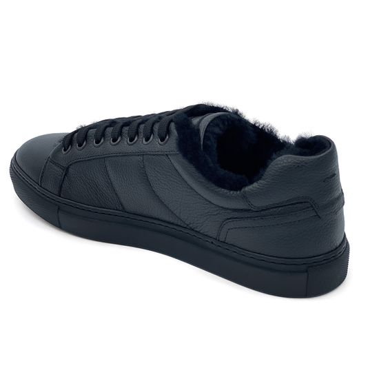 Кеды Bruno Antolini черные кожаные на меху - фото 3, 97673 BA MONT