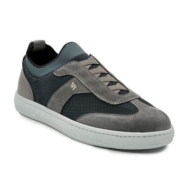 Кроссовки Giampieronicola серые кожа/замша/текстиль - фото 2, G44565A GPN GRIGIO