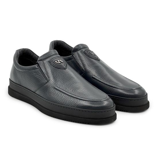 Слипоны GIAMPIERONICOLA синие кожаные на байке - фото 8, 40197 GPN BLU