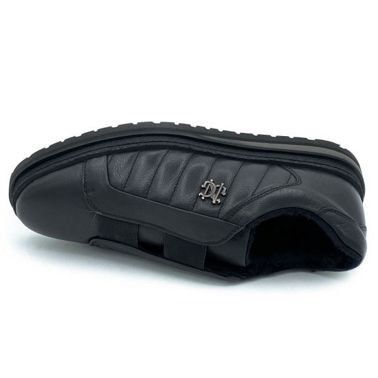 Кеды Giampieronicola черные кожаные МЕХ - фото 5, 