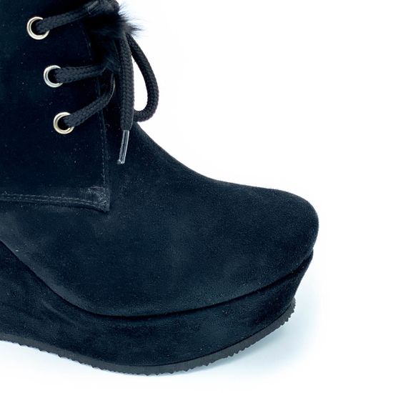 Ботильоны Baldinini черные замшевые МЕХ - фото 5, 