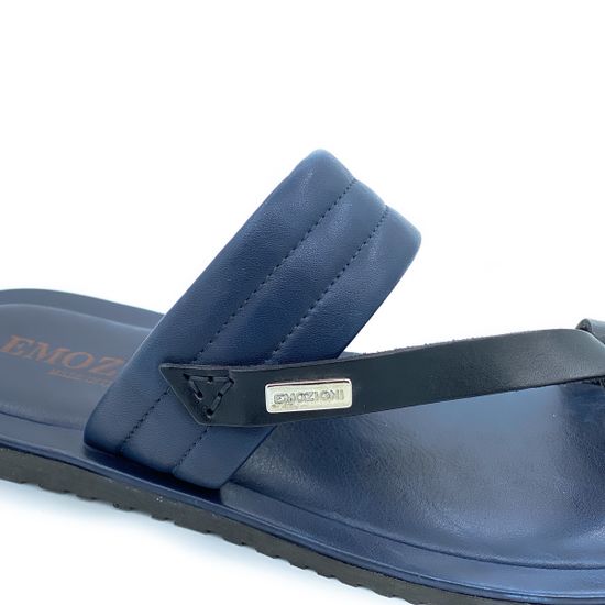 Вьетнамки Emozioni синие кожаные - фото 6, 