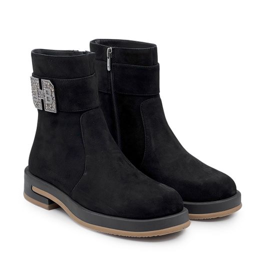 Ботинки Lab Milano черные замшевые на байке - фото 9, 4400 LAB CAMOSCIO